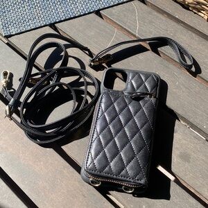 Lameeku black quilted leather iPhone 6S Plus case